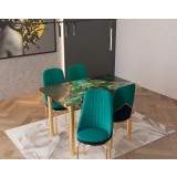 SET MASA EXTENSIBILA 4 SCAUNE LUX CULOARE VERDE