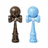 Cumpara ieftin Set de doua Kendama X Originala, Profesionala, DEPOX&reg;, Cracked, Lemn, 18 cm, albastru/negru