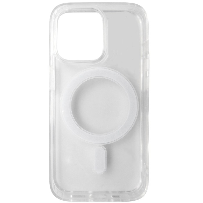 Husa spate transparent cu alb, magnet, colturi intarite, TPU cu plastic, pentru Apple iPhone 13 Pro