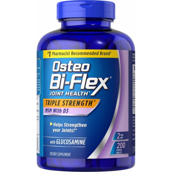 Supliment Articulatii, Osteo Bi-Flex, Glucozamina, MSM, VItamina D3, XXL, 200tb