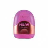 Ascutitoare plastic simpla cu container Copper MILAN, roz