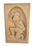 TABLOU VINTAGE BASORELIEF DIN LEMN, MODEL V&Acirc;NĂTOR