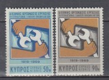 CIPRU CIPRU GREC 1969 - 50 ANI ORGANIZATIA INTERNATIONALA A MUNCII SERIE MNH, Nestampilat