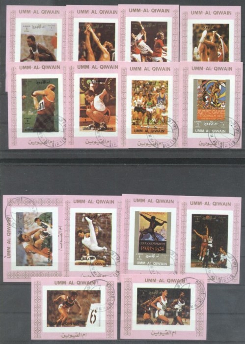 Umm al Qiwain 1973 Sport, Olympics, 14 imperf. mini sheet, used T.212