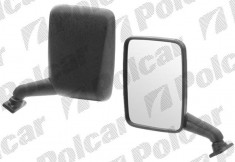 Oglinda exterioara Vw Lt28/31/35, 1975-04.1996, Vw Transporter (T3), 07.1979-1992, Stanga, Crom, manuala, Fara incalzire, carcasa neagra, Plana, View foto