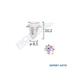 Clips tapiterie pentru ford/mini/volvo/mercedes 8.5x20.2mm - alb set 10 buc UNIVERSAL Universal