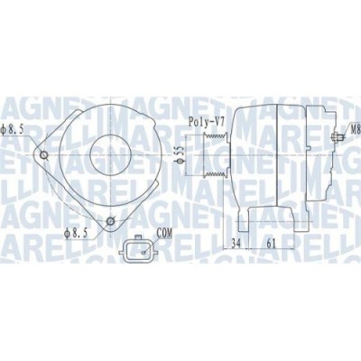 Alternator Renault Clio 3, Clio 4, 1.2 16V, 1.2 16V (BR02, BR0J, BR11, CR02, CR0J, CR11), 1.2 16V (BR0P, CR0P), 1.2 16V Hi-Flex (BR1U, CR1U), 1.2 16V foto
