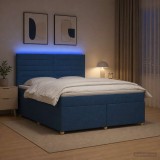 Cumpara ieftin Pat boxspring cu saltea albastru 160 x 200 cm Tesatura