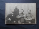 Fotografie veche cartonata, anul 1915, soldati romani, Atelier din Targu Mures