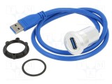 Cablu adaptor USB 3.0 ONPOW USB A mufă - USB A soclu 0,6m pentru montare pe panou