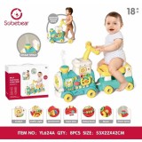 Locomotiva cu abur-Antepremergator multifunctional 5 in 1 cu vagon si scaunel-albastru