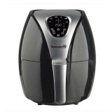 Friteuza Air Fryer Hausberg, 1500 W, 2.6 L, 200 C, timer, protectie supraincalzire, Argintiu/Negru