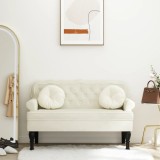 vidaXL Banchetă cu spătar, crem, 119,5x64,5x75 cm, catifea 372163