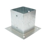 Suport pentru stalp patrat aplicat 121x121x150 mm, otel zincat 2 mm