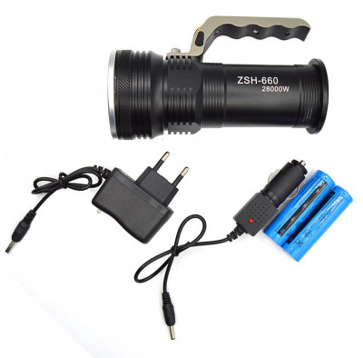 Lanterna de mana ZSH660, LED, incarcare bricheta auto, 20W foto