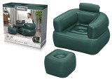 Scaun gonflabil Bestway, verde inchis, Lean 21863