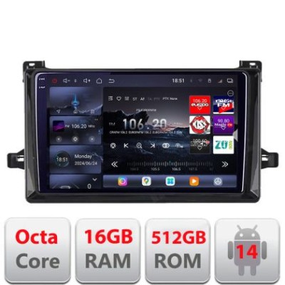 Navigatie Toyota Prius dupa 2015 Edotec Kit-TY50 8 core QLED 2K 16+512 360 Android Waze USB Navigatie Internet Youtube Radio CarStore Technology foto