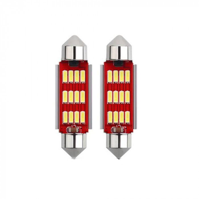 Set 2 LED Festoon Sofit C5W 4014 LED CHIPS 15 SMD 41 mm