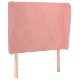Cumpara ieftin Tablie de pat cu aripioare, roz, 93x23x118/128 cm, catifea