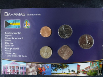 Seria completata monede - Bahamas 1992-2007 , 5 monede foto