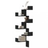 VidaXL Raft colțar perete negru 45x45x147 cm lemn prelucrat