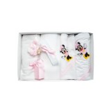Cumpara ieftin Trusou Botez cu 7 piese - Minnie Mouse brodata - ALB - ROZ - TB83