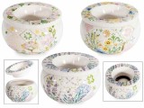 Cumpara ieftin Set 3 scrumiere antivant ceramica decor Flori 3 x &Oslash; 10 cm x 6 H