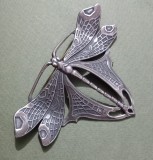 brosa Art Nouveau din alama argintata