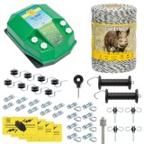 Kit Gard Electric AgroElectro 500m Complet 3.2 Joule Aparat Fir Izolatori Conectori Manere Poarta Placa Avertizare Bara Impamantare