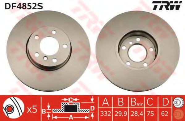 Disc frana BMW X6 (F16, F86) (2014 - 2016) TRW DF4852S