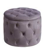 Cumpara ieftin Taburet catifea gri 50 x 40 cm