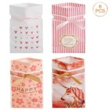 Pungi din Plastic 4 Modele cu Mesaje &amp; Panglici pentru Dulciuri 13x17,5cm - 8buc, CMCLASS