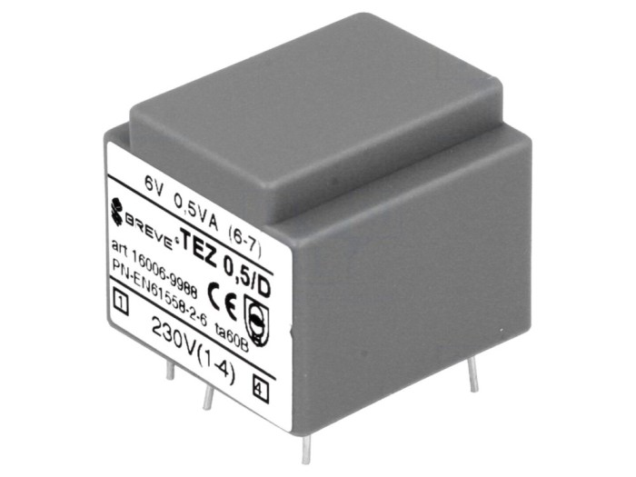 Transformator &icirc;ncapsulat 0,5VA 230VAC 6V