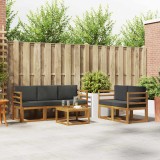 vidaXL Set de canapele de exterior cu pernă 6 pcs Natural și Antracit 3365995