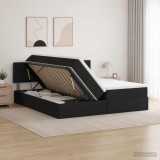 Cumpara ieftin Pat cu storage cu headboard 2 buc. Negru Piele artificiala