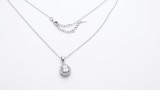 Lantisor din argint 925 cu medalion Lacrima halo si cristal central teardrop