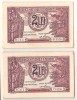 SV * Romania 2 x 2 LEI 1938 * Regele Carol II * SERII CONSECUTIVE +/- AUNC