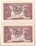 SV * Romania 2 x 2 LEI 1938 * Regele Carol II * SERII CONSECUTIVE +/- AUNC