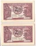 SV * Romania 2 x 2 LEI 1938 * Regele Carol II * SERII CONSECUTIVE * XF+ / AUNC