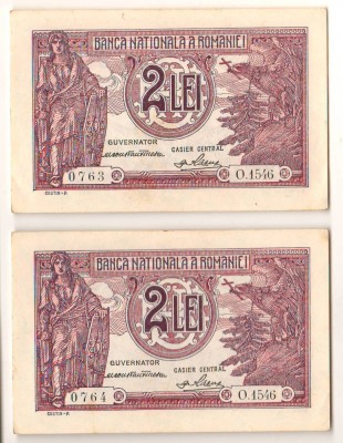 SV * Romania 2 x 2 LEI 1938 * Regele Carol II * SERII CONSECUTIVE +/- AUNC foto