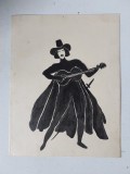 Felicitare - Desen in Tus negru, ZORO, 17cm x 27.5cm, Scene gen, Cerneala, Altul