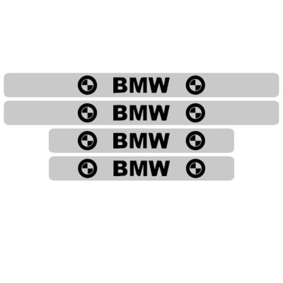 Set 4 protectii praguri auto, autoadezive BMW, Negru foto