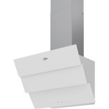 Hota decorativa inclinata Beko BHCA69642WH, 600 mc/h, 3 trepte putere, 1 motor, Iluminare LED