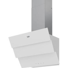 Hota decorativa inclinata Beko BHCA69642WH, 600 mc/h, 3 trepte putere, 1 motor, Iluminare LED