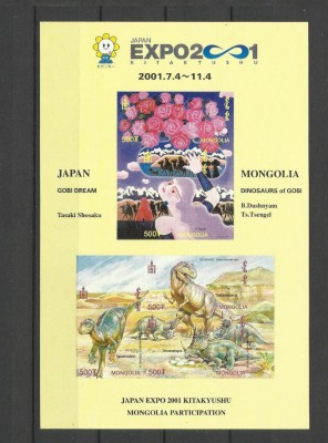 MONGOLIA 2001 EXPO JAPAN DINOZAURI foto
