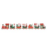 Tren decorativ Craciun din lemn cu figurine 41.5 cm