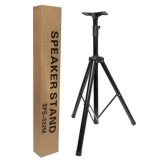 Cumpara ieftin Trepied stativ pentru boxe, din metal cu suport de plastic, inaltimea maxima 150 cm, greutatea maxima 40 kg - Negru