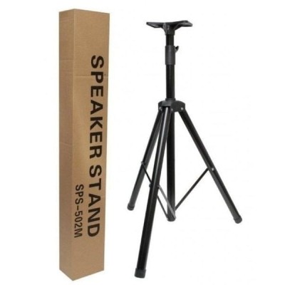 Trepied stativ pentru boxe, din metal cu suport de plastic, inaltimea maxima 130 cm, greutatea maxima 40 kg - Negru foto