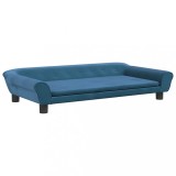 Cumpara ieftin Pat de caini, albastru, 100x50x21 cm, catifea