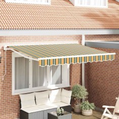 Cortina Retractabilă Manual Verde și galben 350x200 cm țesătură